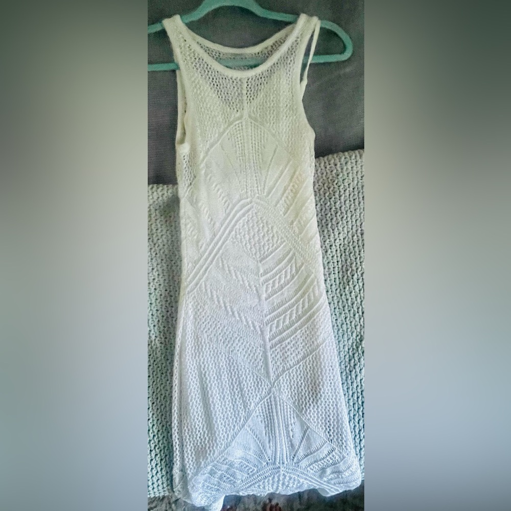 Guess White Crochet Dress Small